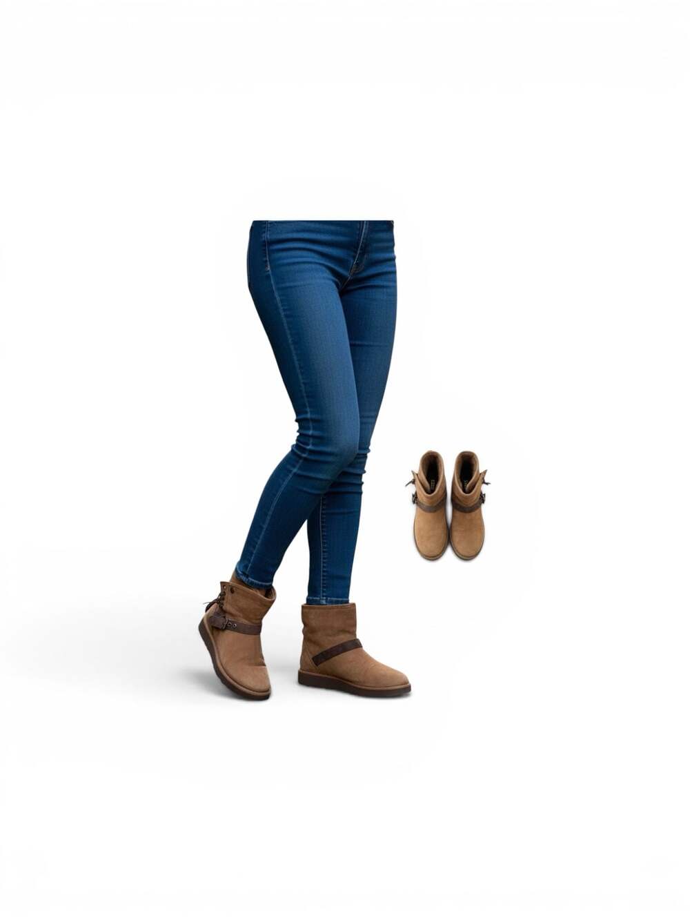 UGG Cedric Chestnut Suede Buckle Ankle Boots